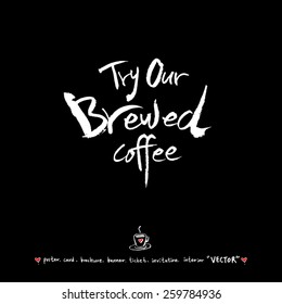 Hand drawn cafe poster illustration - vector