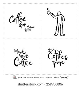 Hand drawn cafe poster illustration - vector