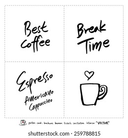 Hand drawn cafe poster illustration - vector