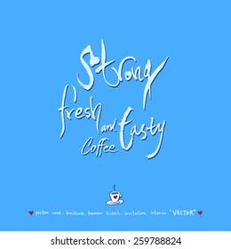Hand drawn cafe poster illustration - vector / blue version
