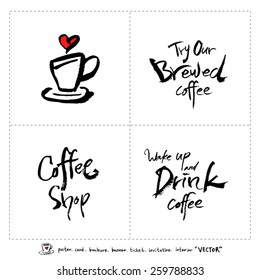 Hand drawn cafe poster illustration - vector