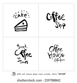 Hand drawn cafe poster illustration - vector