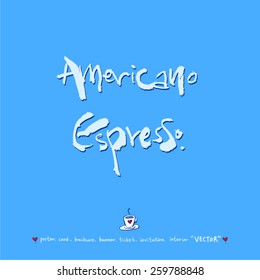 Hand drawn cafe poster illustration - vector / blue version