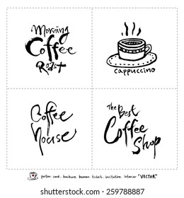 Hand drawn cafe poster illustration - vector