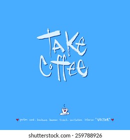 Hand drawn cafe poster illustration - vector / blue version