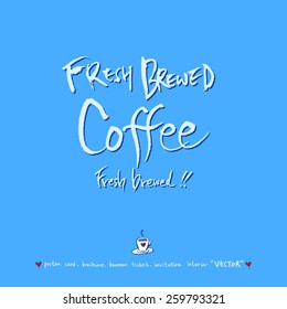 Hand drawn cafe poster illustration - vector / blue version