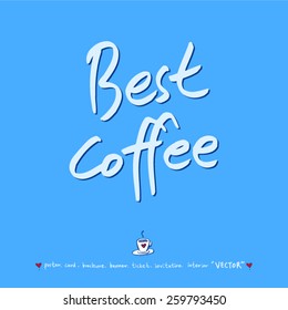 Hand drawn cafe poster illustration - vector / blue version