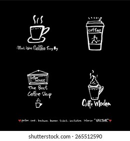 Hand drawn cafe poster illustration - vector