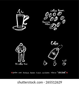 Hand drawn cafe poster illustration - vector