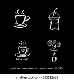 Hand drawn cafe poster illustration - vector