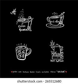 Hand drawn cafe poster illustration - vector