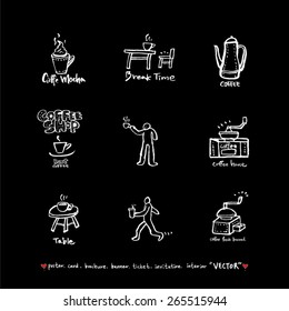 Hand drawn cafe poster illustration - vector
