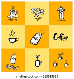Hand drawn cafe poster illustration - vector