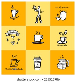 Hand drawn cafe poster illustration - vector