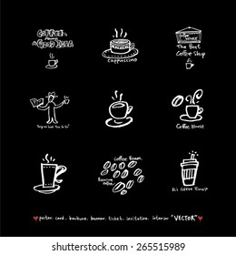 Hand drawn cafe poster illustration - vector