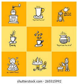 Hand drawn cafe poster illustration - vector