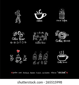 Hand drawn cafe poster illustration - vector