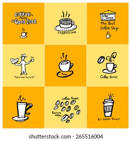 Hand drawn cafe poster illustration - vector