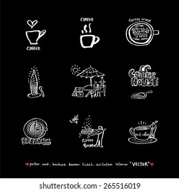 Hand drawn cafe poster illustration - vector