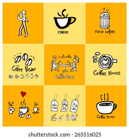 Hand drawn cafe poster illustration - vector