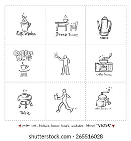 Hand drawn cafe poster illustration - vector