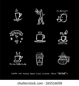 Hand drawn cafe poster illustration - vector