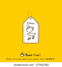 Hand drawn cafe poster illustration - vector