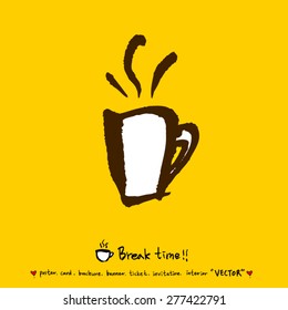 Hand drawn cafe poster illustration - vector