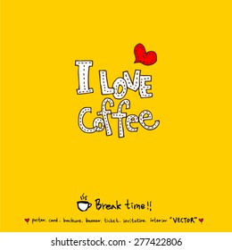 Hand drawn cafe poster illustration - vector