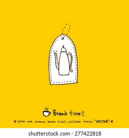 Hand drawn cafe poster illustration - vector