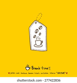 Hand drawn cafe poster illustration - vector