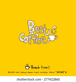 Hand drawn cafe poster illustration - vector