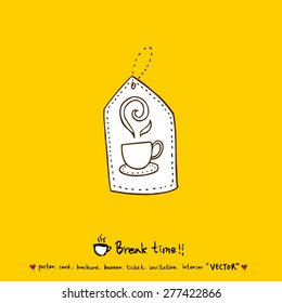 Hand drawn cafe poster illustration - vector