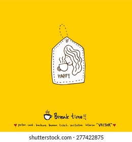 Hand drawn cafe poster illustration - vector