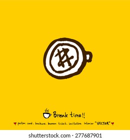 Hand drawn cafe poster illustration - vector