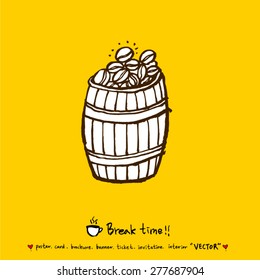 Hand drawn cafe poster illustration - vector