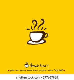 Hand drawn cafe poster illustration - vector