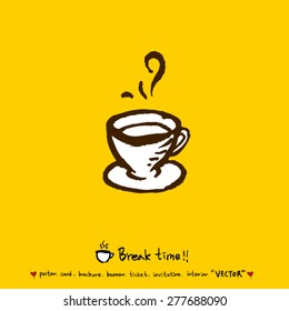 Hand drawn cafe poster illustration - vector