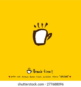 Hand drawn cafe poster illustration - vector