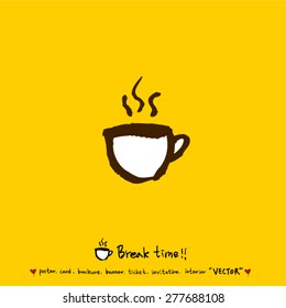 Hand drawn cafe poster illustration - vector
