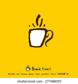Hand drawn cafe poster illustration - vector