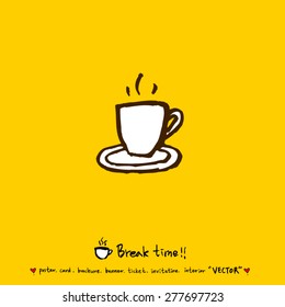 Hand drawn cafe poster illustration - vector