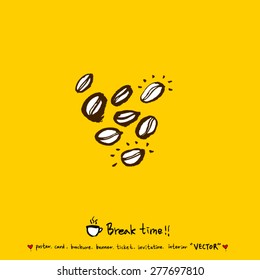 Hand drawn cafe poster illustration - vector