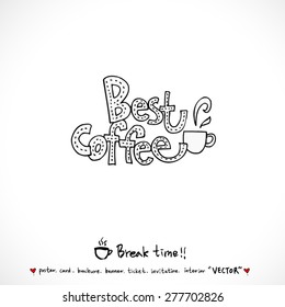 Hand drawn cafe poster illustration - vector