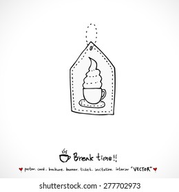 Hand drawn cafe poster illustration - vector