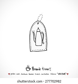 Hand drawn cafe poster illustration - vector