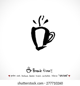Hand drawn cafe poster illustration - vector