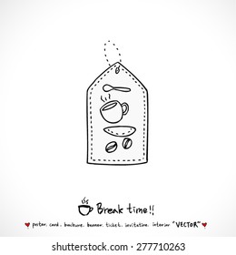 Hand drawn cafe poster illustration - vector