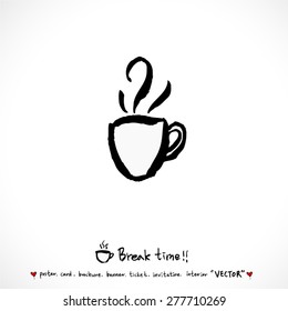Hand drawn cafe poster illustration - vector