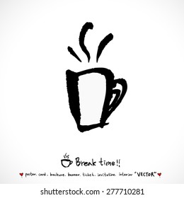 Hand drawn cafe poster illustration - vector